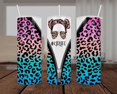 #Kid Life Zipper Cheetah Tumbler