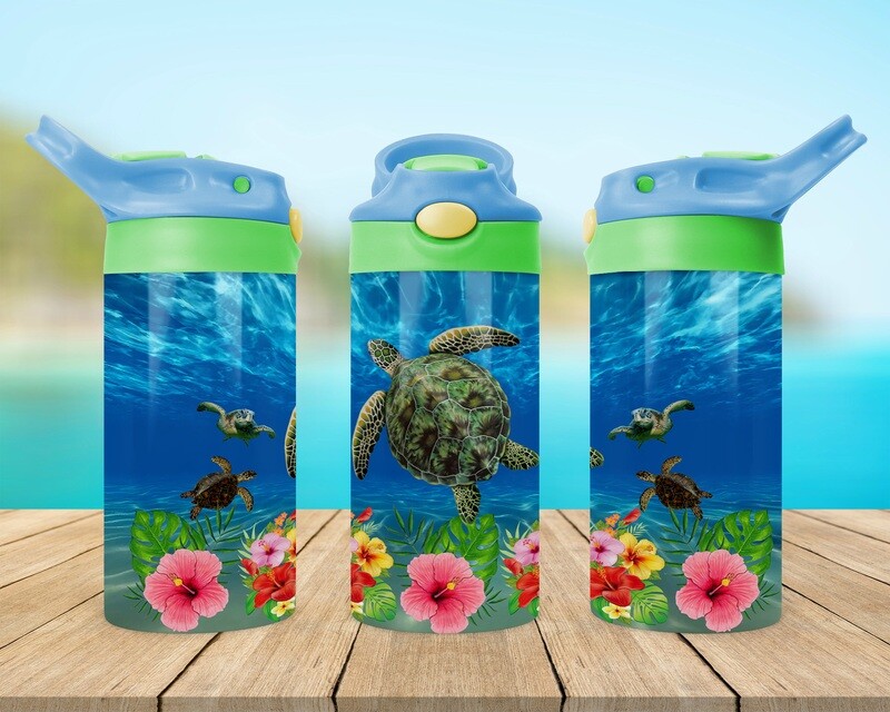 Sea Turtle Sea Life Flip Top Sippy Tumbler