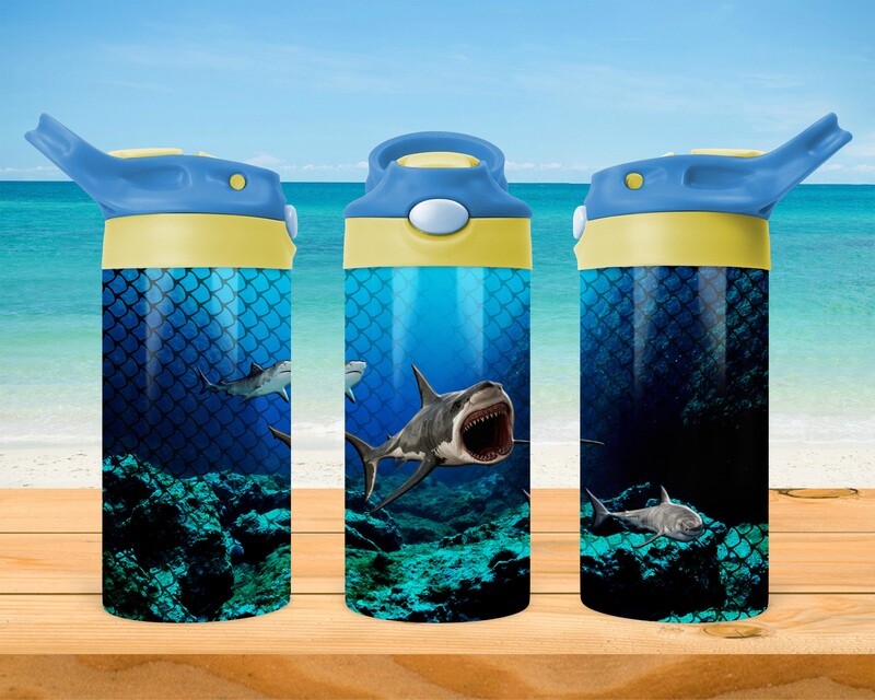 Shark Sea Life Flip Top Sippy Tumbler