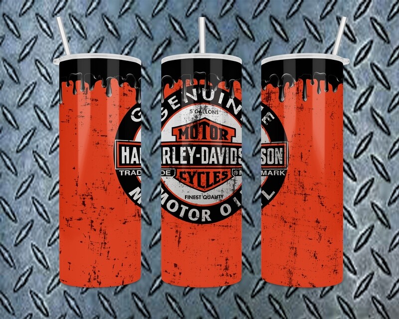 Harley-Davidson Motor Oil Grunge Tumbler