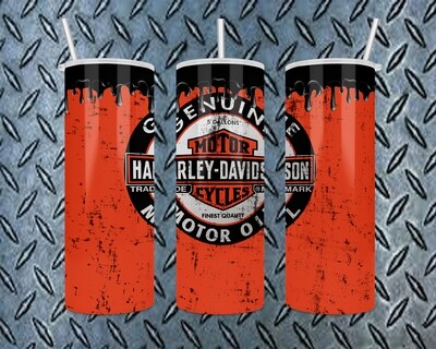 Harley-Davidson Motor Oil Grunge Tumbler
