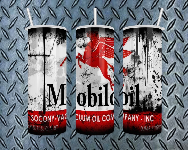 Mobil Oil Grunge Tumbler