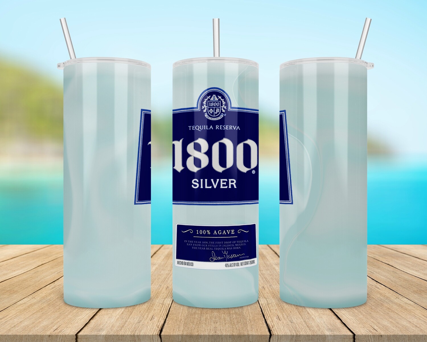 1800 Silver Tequila Drink Tumbler