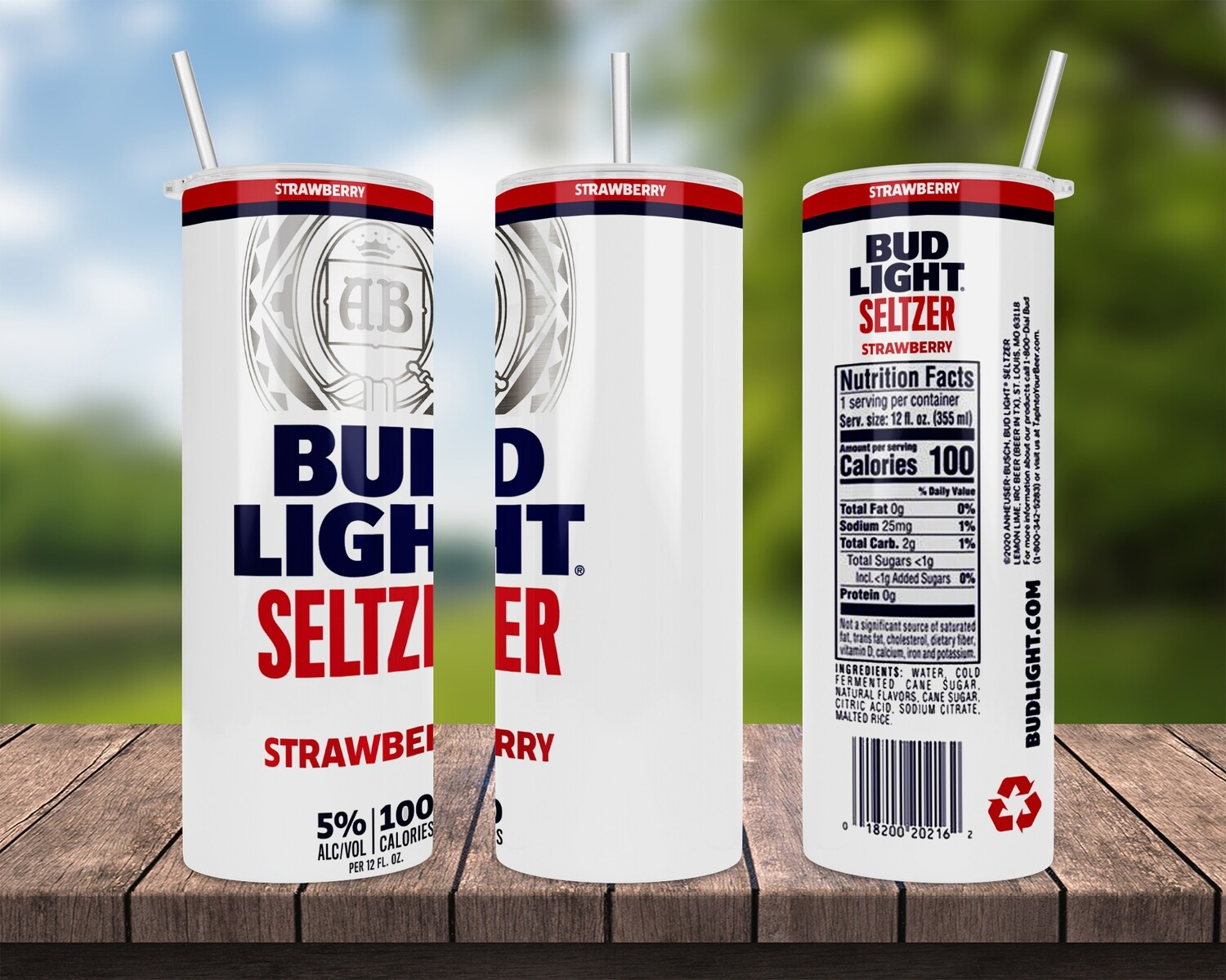 Bud Light Seltzer Strawberry Beer Tumbler