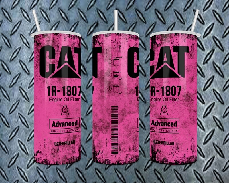 CAT 1807 Pink Oil Filter Grunge Tumbler