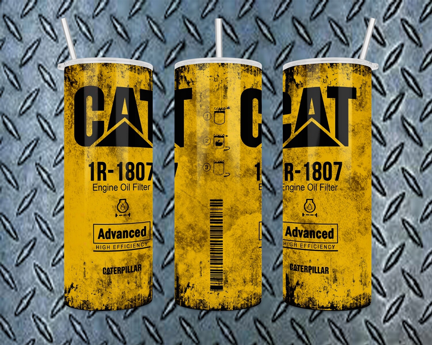 CAT 1807 Oil Filter Grunge Tumbler