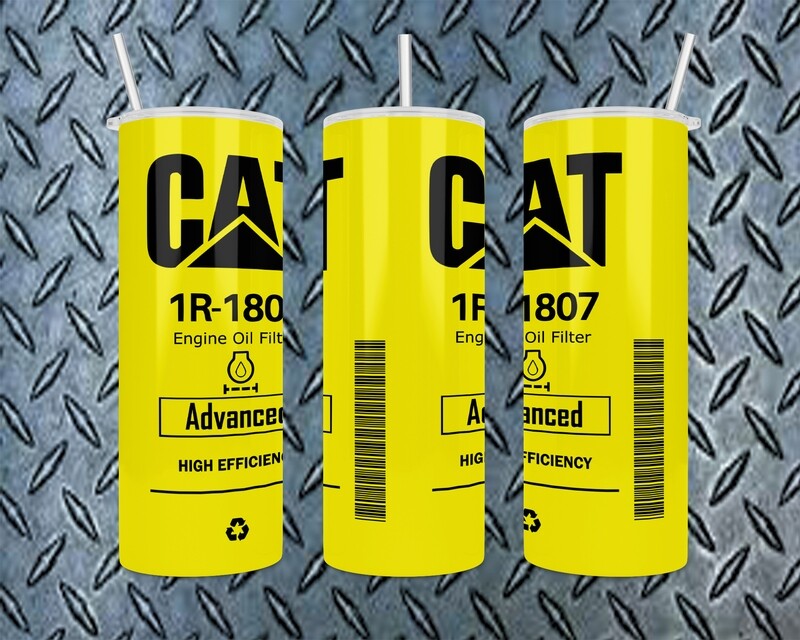 CAT 1807 Yellow Oil Filter Tumbler