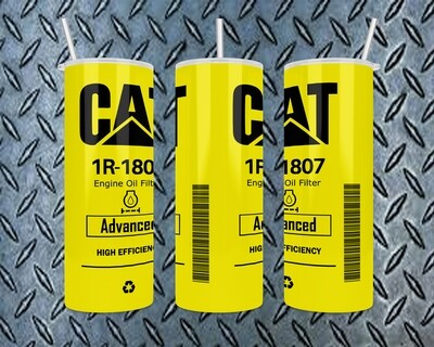 CAT 1807 Yellow Oil Filter Tumbler