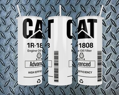 CAT 1808 White Oil Filter Tumbler