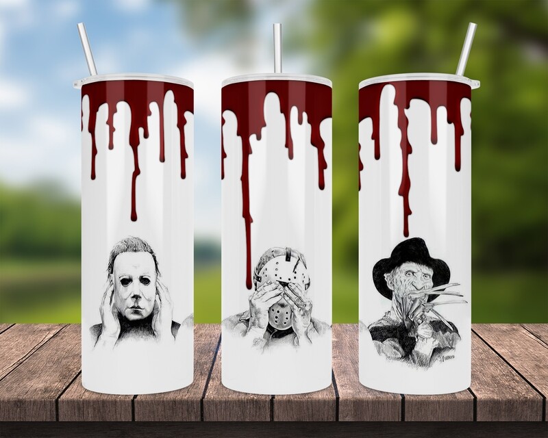 Hear No Evil-See No Evil-Speak No Evil Halloween Tumbler