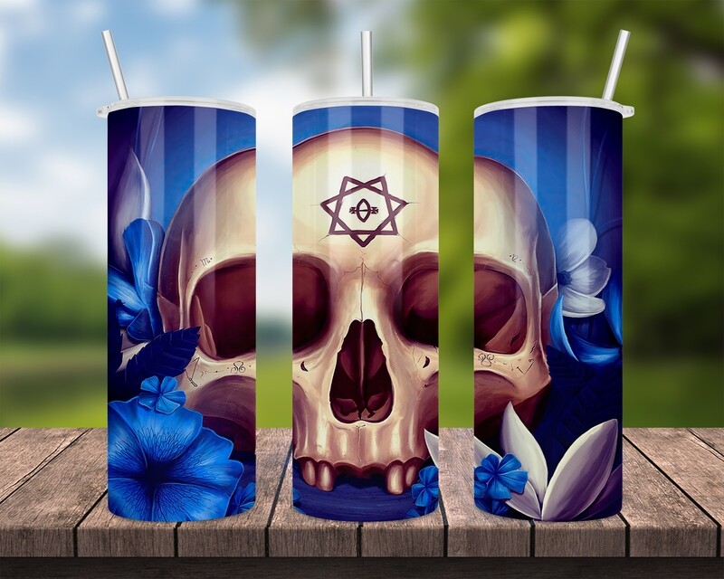 Floral Skull Tumbler