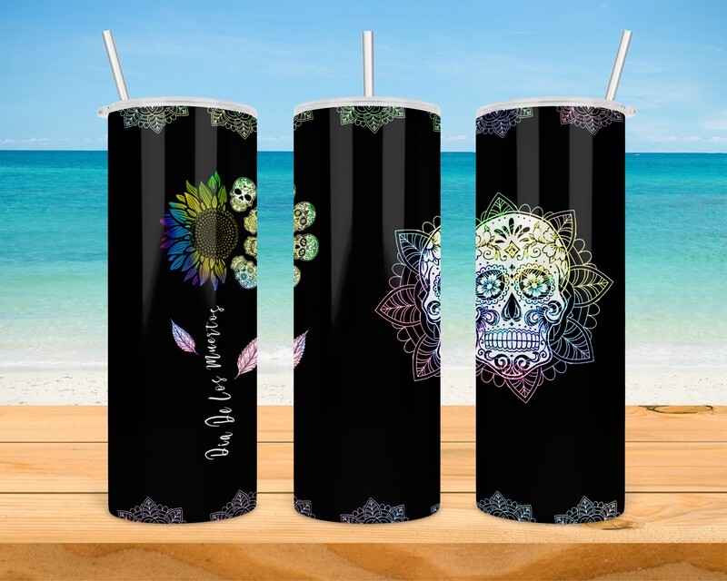 Sunflower Sugar Skull Tumbler