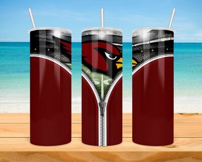 Arizona Cardinals Football  Zipper Tumbler