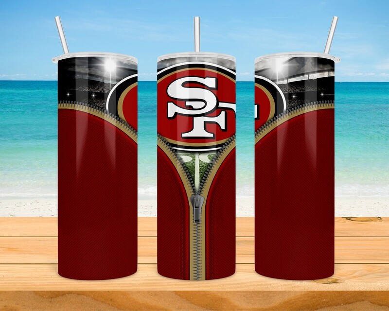 San Francisco 49ers Football Zipper Tumbler