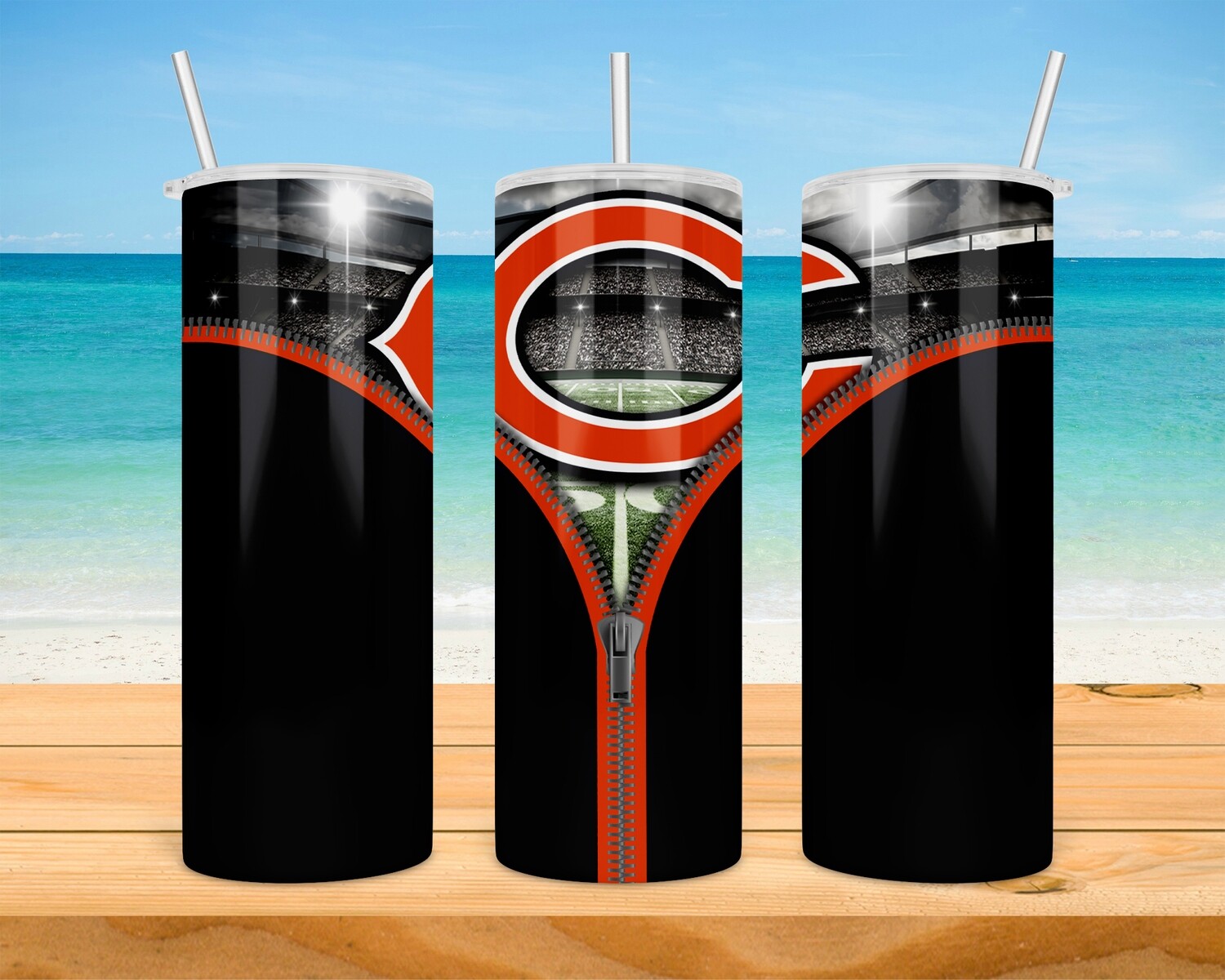 Chicago Bears Football Zipper Tumbler