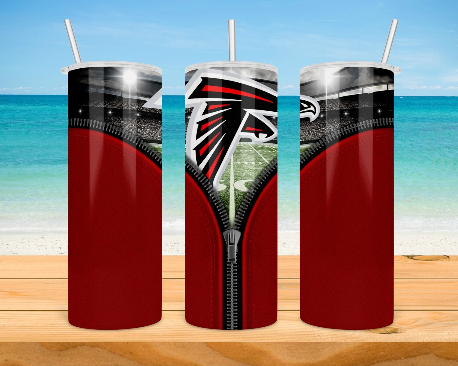Atlanta Falcons Football Zipper Tumbler