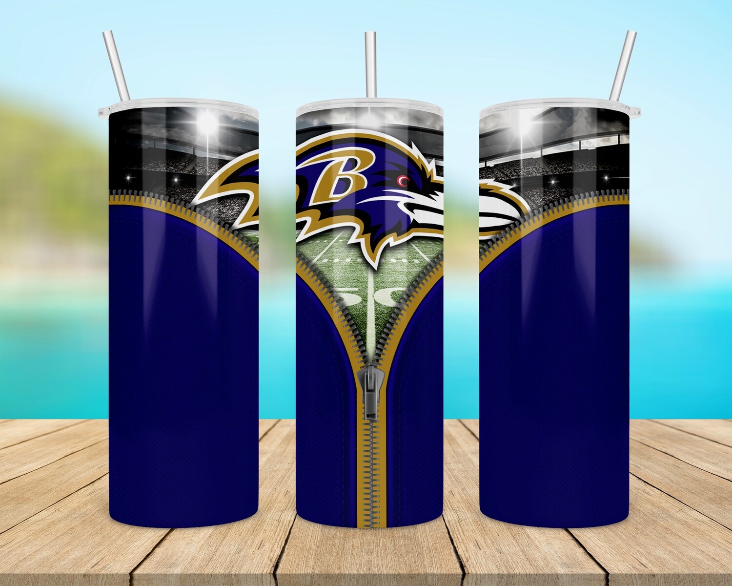 Baltimore Ravens Football Zipper Tumbler