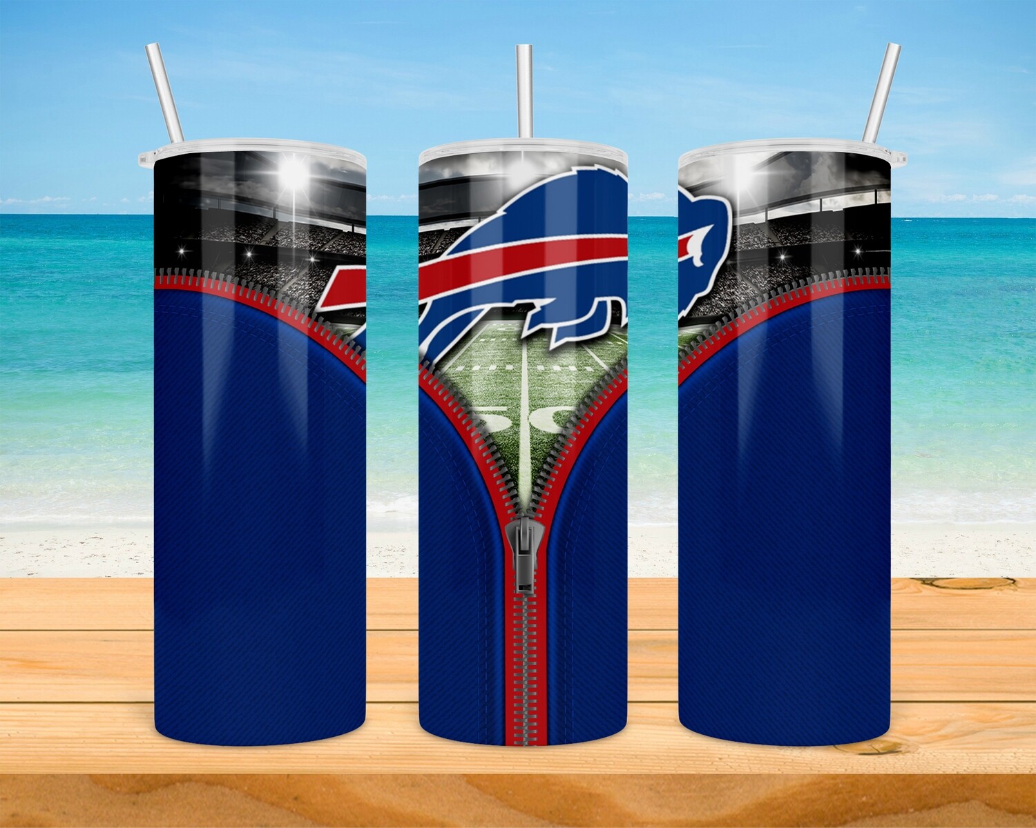 Buffalo Bills Football Zipper Tumbler