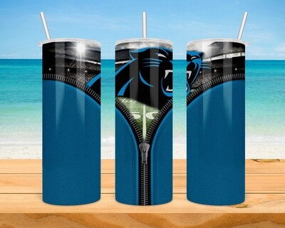 Carolina Panthers Football Zipper Tumbler