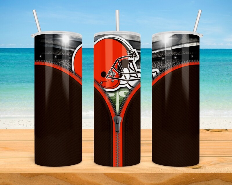 Cleveland Browns Football Zipper Tumbler