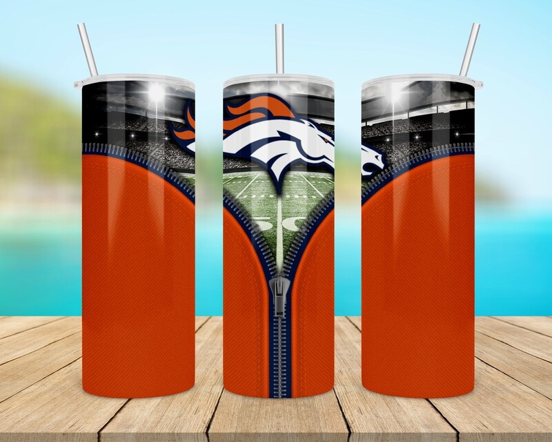 Denver Broncos Football Zipper Tumbler