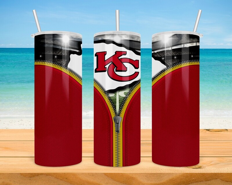 Kansas City Chiefs Football Zipper Tumbler