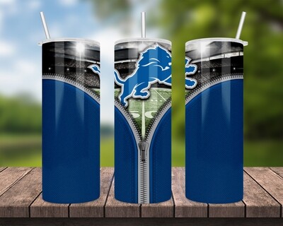 Detroit Lions Football Zipper Tumbler