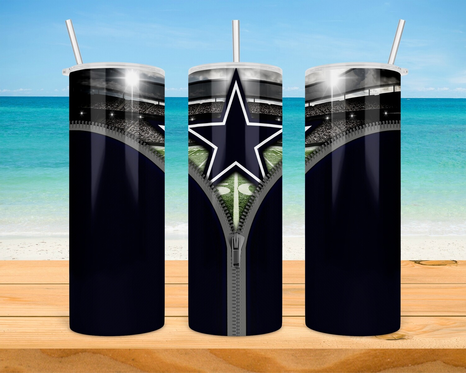 Dallas Cowboys Football Zipper Tumbler