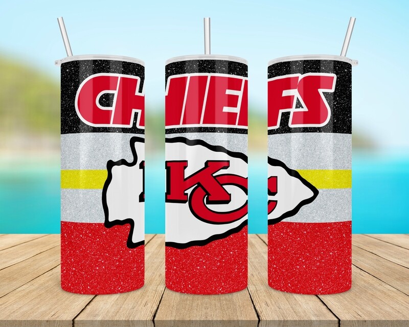 Kansas City Chiefs Football Glitter Tumbler