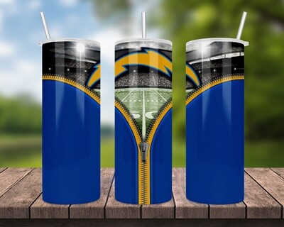 Los Angeles Chargers Football Zipper Tumbler