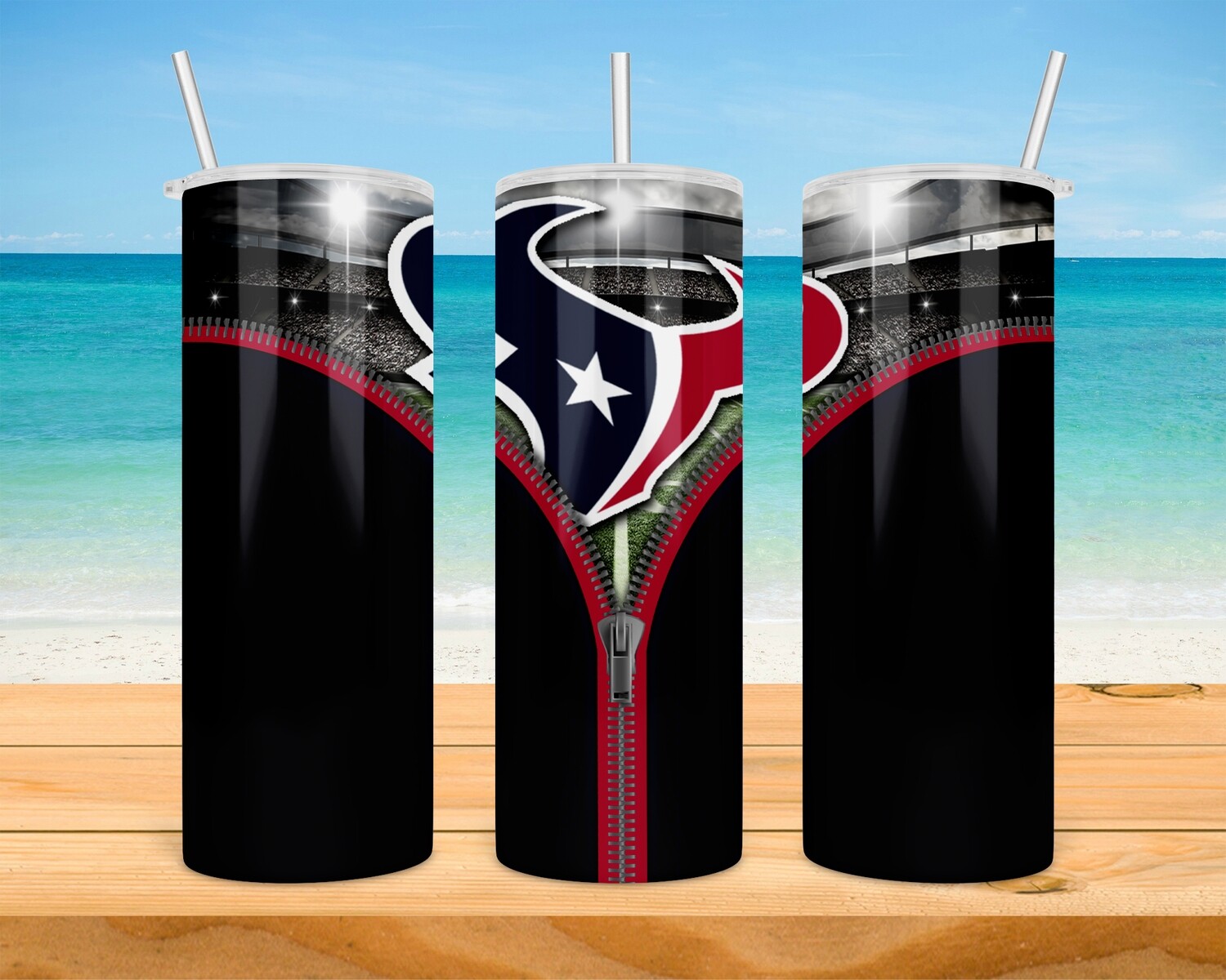 Houston Texans Football Zipper Tumbler