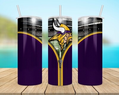 Minnesota Vikings Football Zipper Tumbler