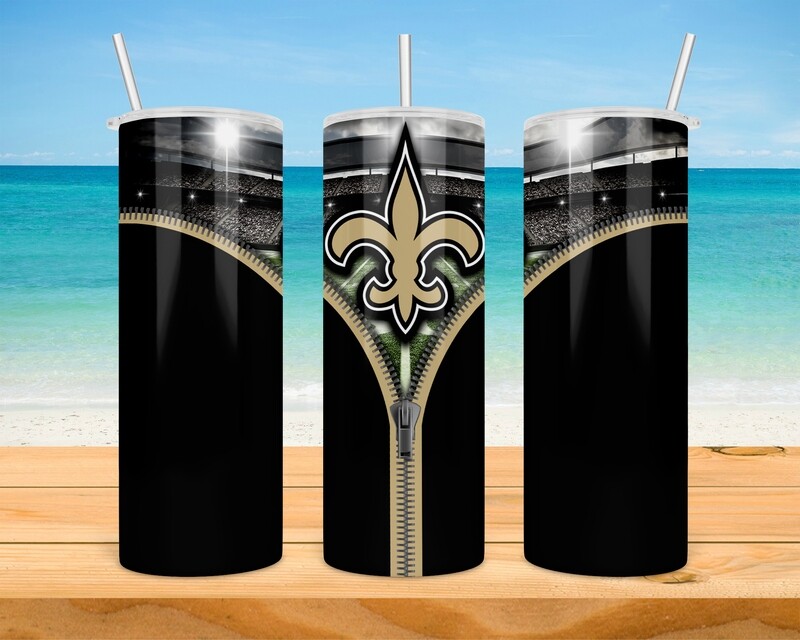 New Orleans Saints Football Zipper Tumbler