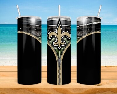 New Orleans Saints Football Zipper Tumbler