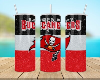Tampa Bay Buccaneers Football Glitter Tumbler