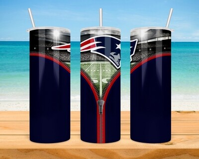 New England Patriots Football Zipper Tumbler