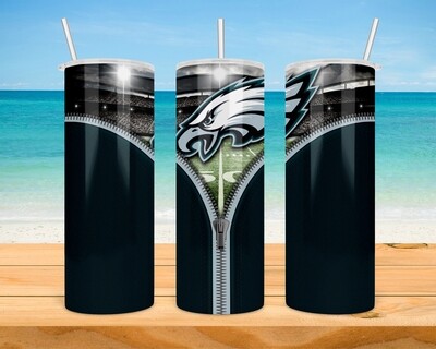 Philadelphia Eagles Football Zipper Tumbler