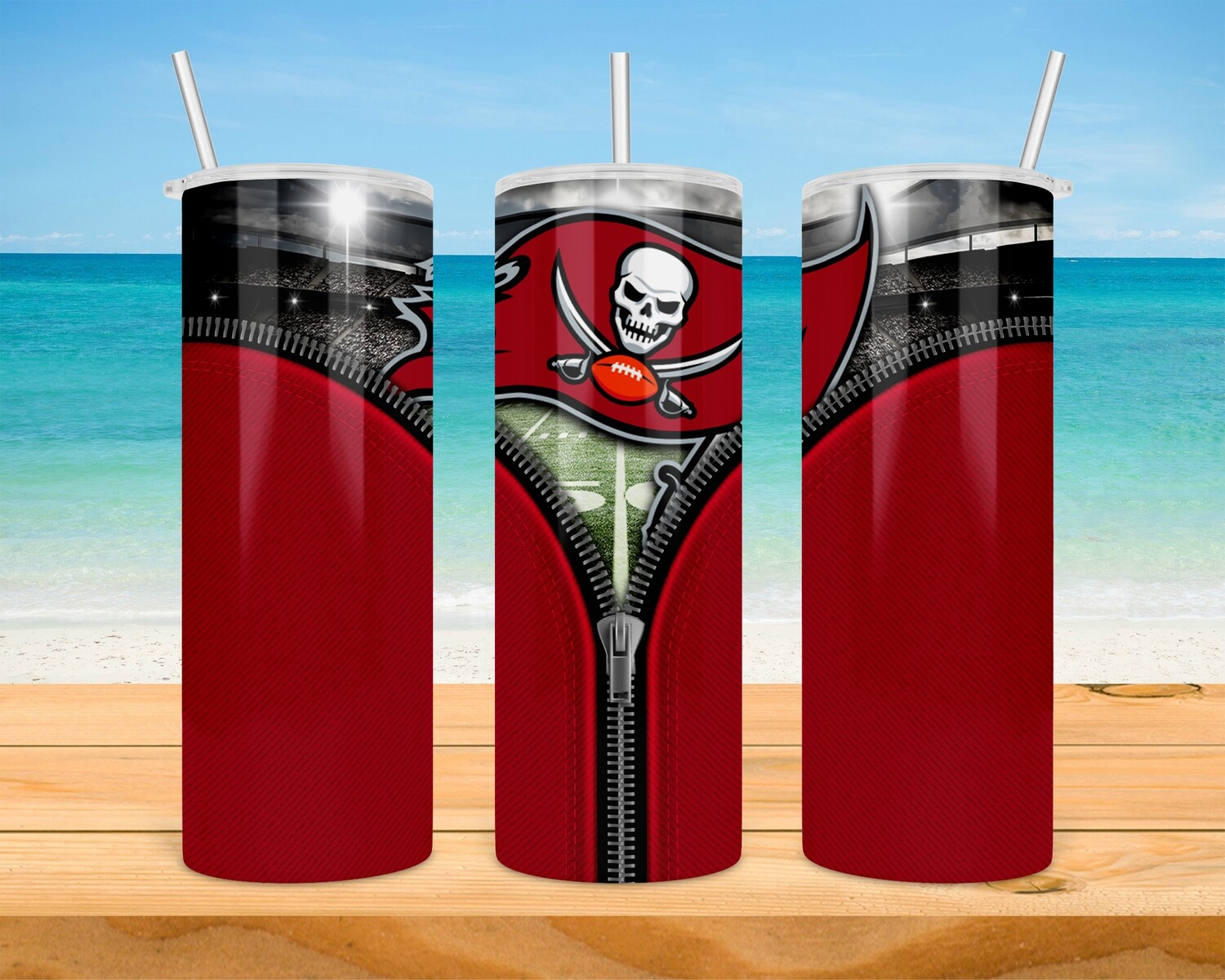 Tampa Bay Buccaneers Football Zipper Tumbler