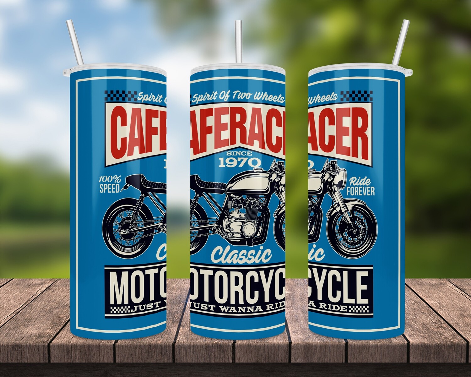 Cafe Racer Motorcycle Tumbler