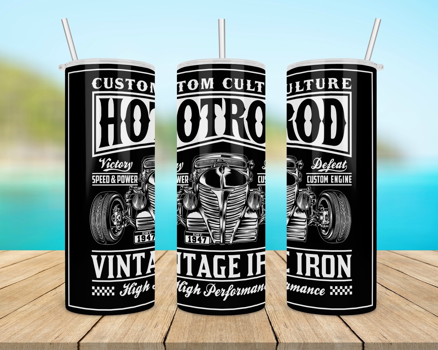 Hotrod Vintage Iron Tumbler