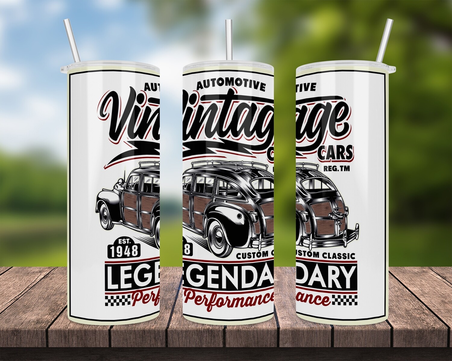 Vintage Legendary Cars Tumbler