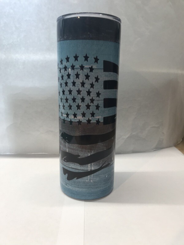 Distressed American Flag Tumbler