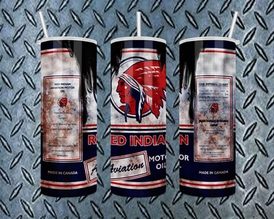 Red Indian Motor Oil Tumbler