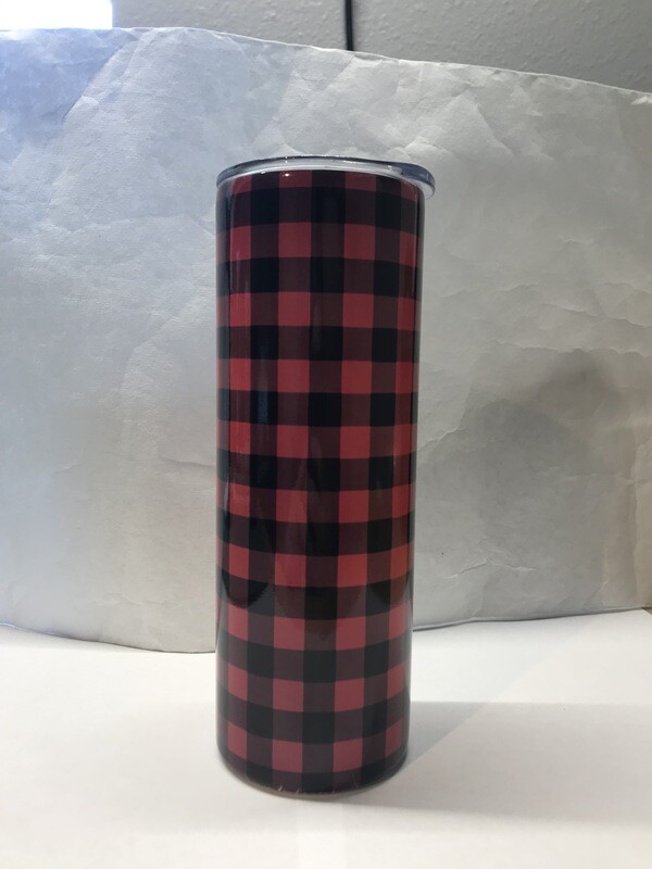Red Buffalo Plaid Tumbler
