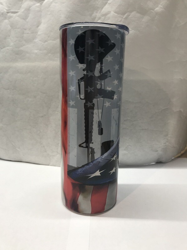 Veteran Military Army USA Flag Tumbler
