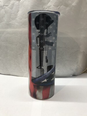 Veteran Military Army USA Flag Tumbler