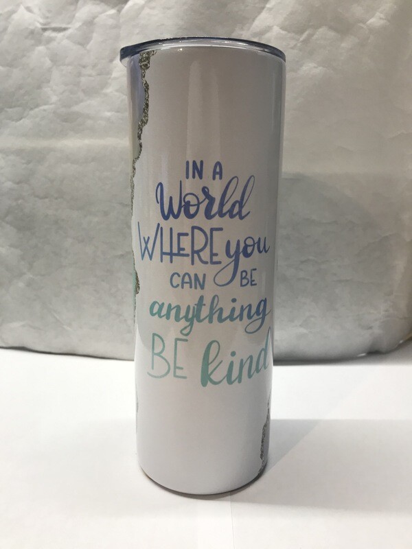Pastel Rainbow Be Kind Agate Galaxy Tumbler