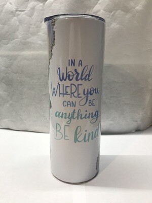 Pastel Rainbow Be Kind Agate Galaxy Tumbler