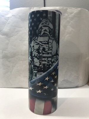 Veteran Military Army USA Flag Tumbler