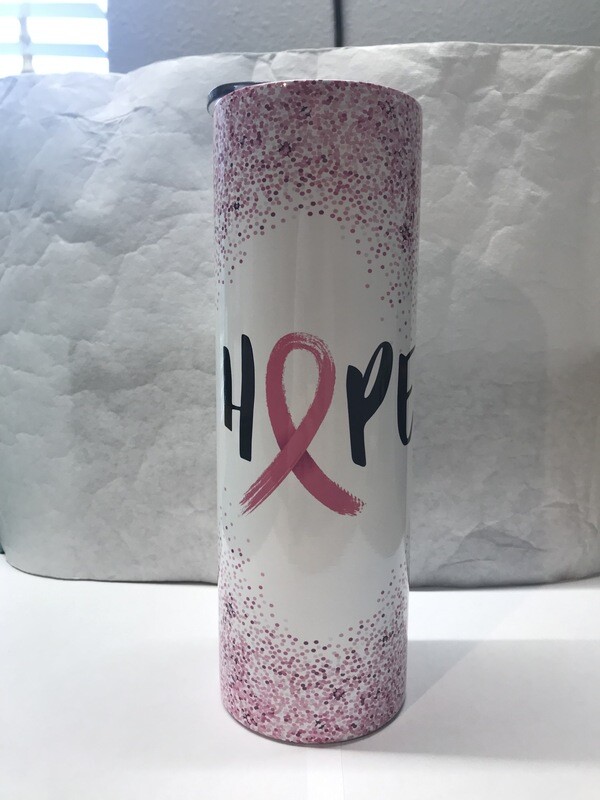 Breast Cancer Awareness Hope Ribbon Tumbler